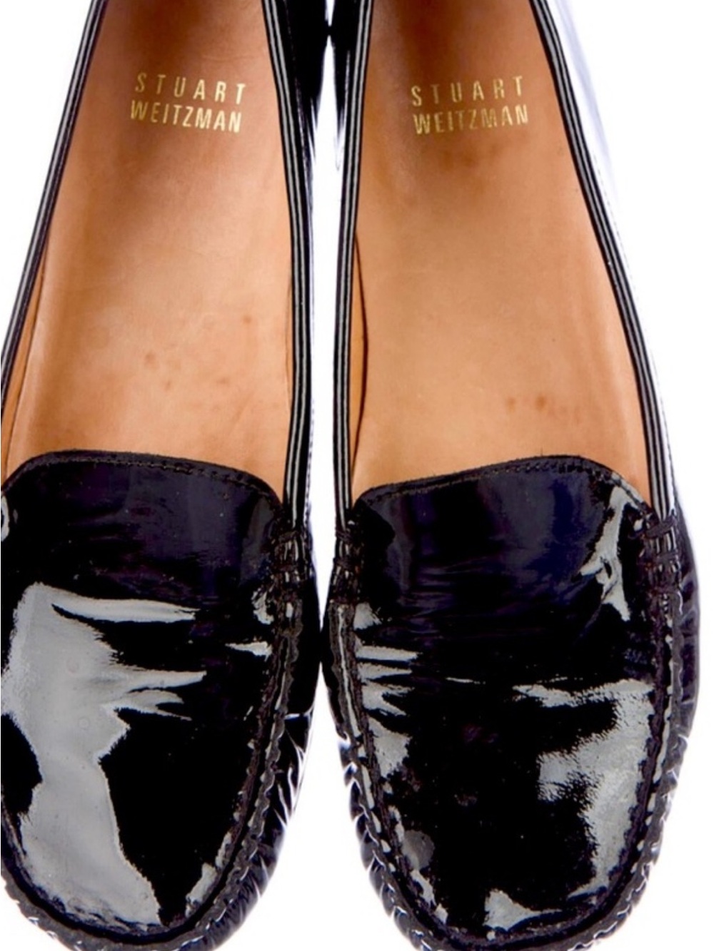 Stuart Weitzman Black Patent Leather Women's Loafers size 9 m